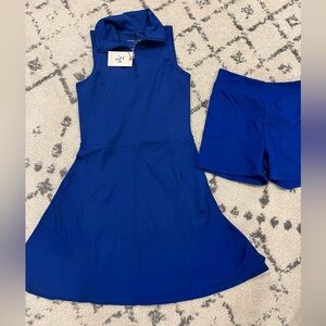 Cobalt Blue Activewear Dress and Shorts Set